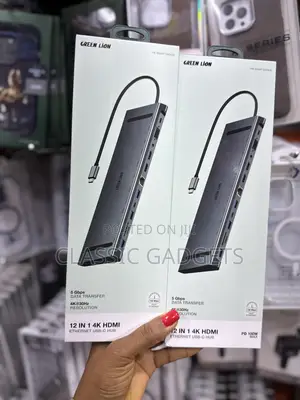 Green Lion 12-in-1 Hdmi Ethernet Usb-C Hub - Gray
