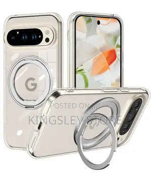 Google Pixel 9 Pro Xl Clear Case, Built in 360° Rotatable Ring Stand