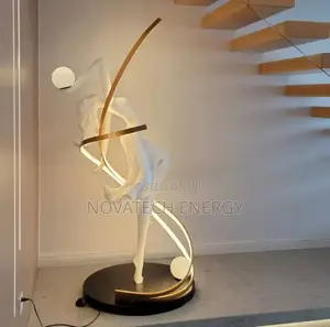 Standing White Humanoid Luxury Artistic Sculpture With Light