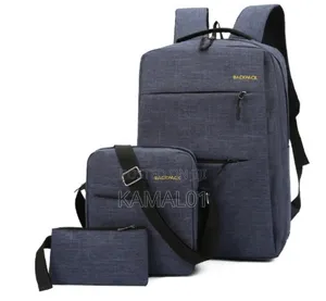 Backpack Set - 3pcs Waterproof Laptop,Travel Bag With Usb Charging Pot