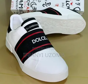 Dolce and Gabbana Luxury Designer White Sneakers Shoe