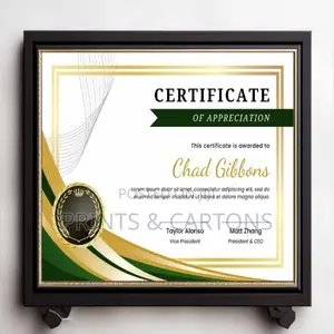 Award Certificate Printing for Organization