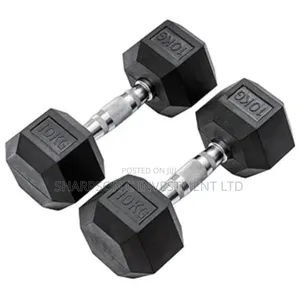 10kg Rubber Hexa Dumbbells, 10kg ( 10x2 20kg)