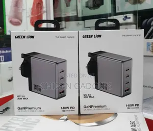 Green Lion Gen Premium Uk Plug Wall Charger 140w- Gray