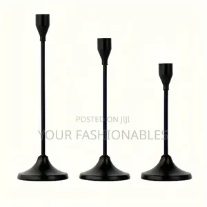 Elegant Black Candle Stands ( 3pcs Set)