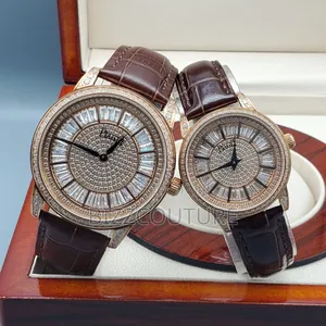 Original Piaget Unisex Iced Brown Genuine Leather Battery Poweredwatch