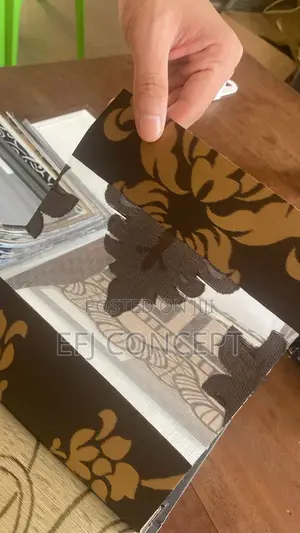 Day And Night Window Blind - Elegant Beige Dark Brown Floral Design