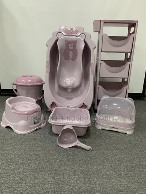 Baby Bath Set With Trolley Abd Bottle Storage