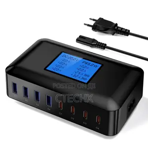 200w Multi Usb C Charger 7-Port Charging Station With LCD Screen