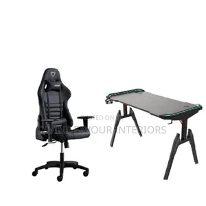 Full Black Furgle Gaming Chair v Leg Design RGB Gaming Table