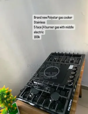 Electric/Gas 5 Burner Stainless Steel Polyester