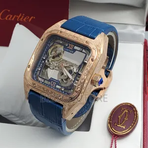 Original Cartier Blue Genuine Leather, Mechanical Watch