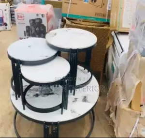 Marble Top Center Table With Three (3) Side Stools