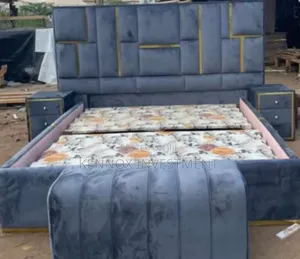 Fabric Padded Complete Set of 6 by 6 Bedframe