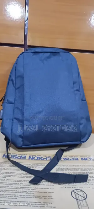 Navy Blue Simple Laptop Backpack