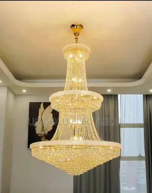 Luxury Living Room Crystal Chandelier Staircase European-Style Large