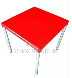 Plastic Table With Metal Base