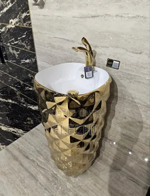 Stone Gold Standing Washing Hands Basin