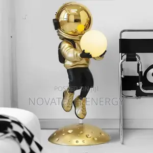 Golden Stylish Astronaut Sculpture With Light