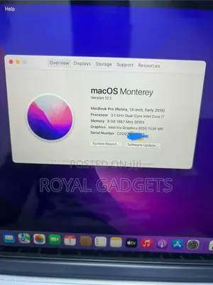 Laptop Apple MacBook Pro 2015 8GB Intel Core I7 SSD 256GB