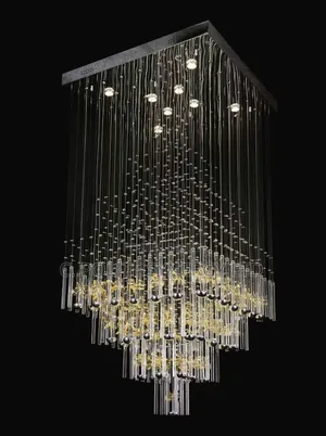 Square Chain Crystal Chandelier