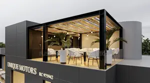 Outdoor Roof With Glass and Alucoboard Wall Cladding