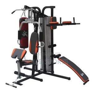 Very Good Commercial 3 Station Gym With Punching Bag / Sit Up Bench