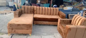 Living Room L Shaped Fabric Sofa With Single One