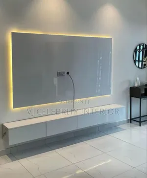 Brand New 7fttv Console and Wall Cladding With Led Light (High Gloss)
