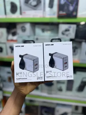Green Lion Gan Premium Uk Plug Wall Charger 45w - Gray