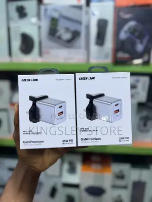 Green Lion Gan Premium Uk Plug Wall Charger - Gray