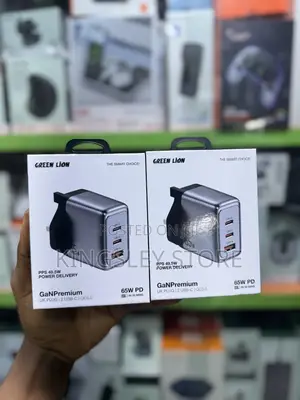 Green Lion Gan Premium Uk Plug Wall Charger 65w - Gray