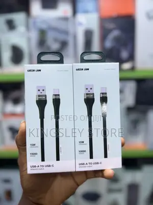 Green Lion Usb-a to Type-C 15w Braided Cable - Black