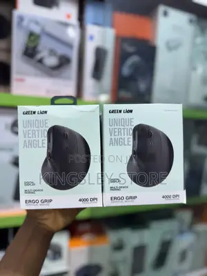 Green Lion Ergo Grip Vertical Mouse - Black