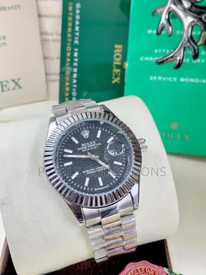 Silver Chain Rolex Oyster Perpetual Watch
