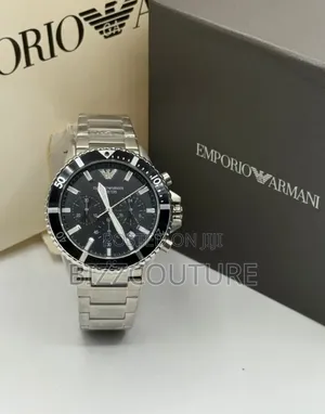 Original Emporio Armani Silver Stainless Steel, Chronograph Watch