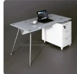 Office Table 1.2 Meter,Glass Top With Drawers.