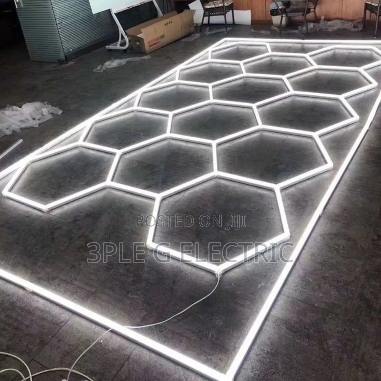 Futuristic Led Hexagonal Ceiling Mounted Light