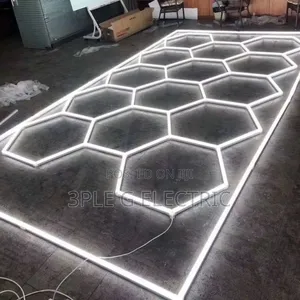 Futuristic Led Hexagonal Ceiling Mounted Light