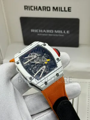 Original Richard Mille Orange Faux Leather, Mechanical Watch