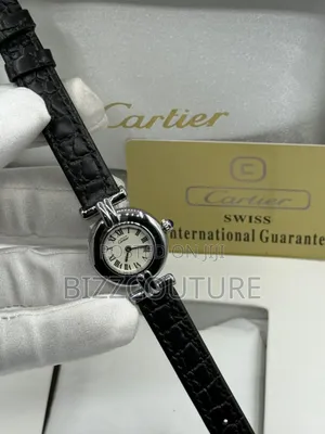 Original Cartier Black Genuine Leather Women's Watch in Store