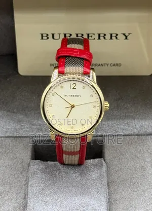 Original Burberry Faux Leather Strap, Quartz Watch