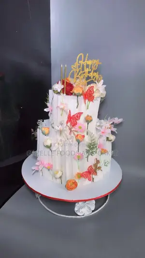 Floral Themed 2 Tier Cake With Flavors of Choice