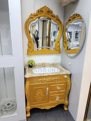 Royal Gold Cabinet Basin With Led Mirror