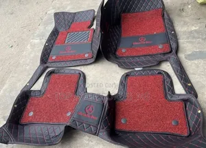 Red and Black Double Layer Foot Mat for Mercedes