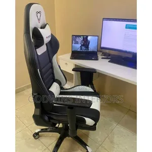 Black and White Adjustable Handle Gaming Chair