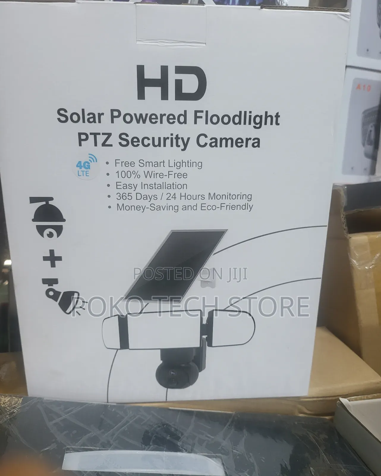 Hd Solar Powered Floodlight Ptz Security Camera.