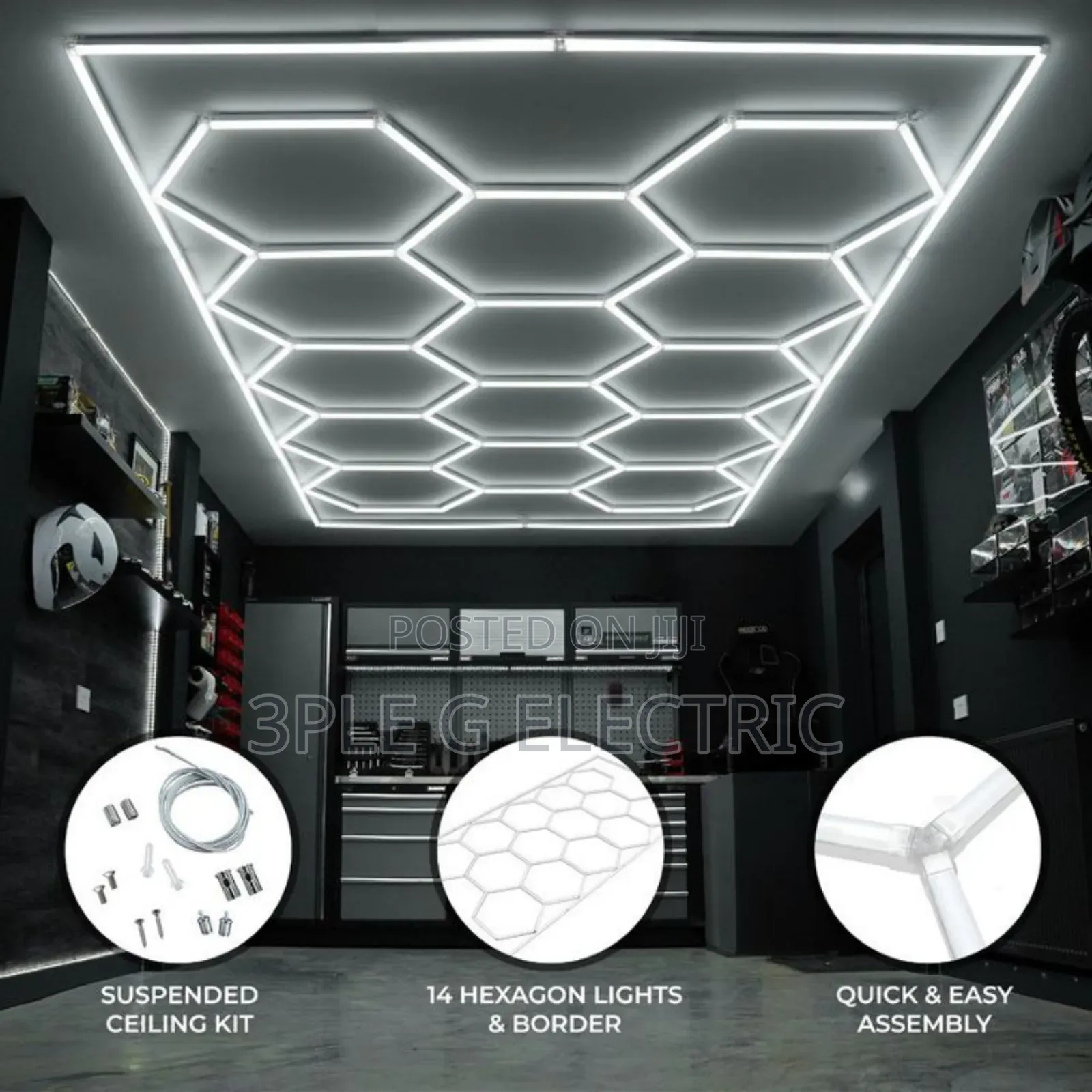 Futuristic Hexagon Led Ceiling Mounted Flush