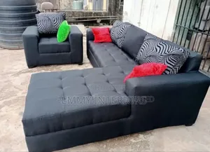 Living Room L Shaped Fabric Sofa With Single One It's Available