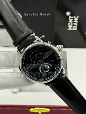 Original Mont Blanc Black Genuine Leather, Mechanical Watch